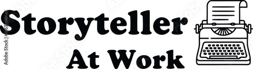 Storyteller At Work Vintage Typewriter Icon – Creative Writing and Author Workspace Concept