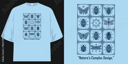 nature's complex design: a collection of intricate insect illustrations t shirt design vector illustration artwork

