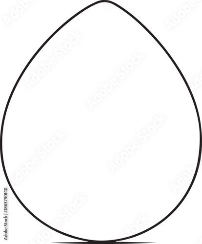 Makeup sponge for Foundation Hand-drawn Sketch Drawing Vector Illustration, Line Linear Symbol Engraving Coloring Book, Black and White Isolated