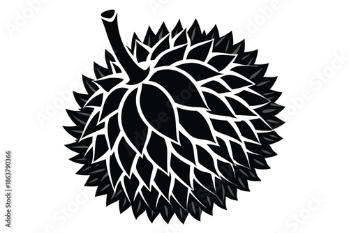 durian silhouette line art vector illustration