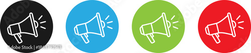 Fotografía A colorful set of megaphone icons