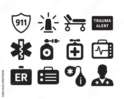 Emergency medical services icons