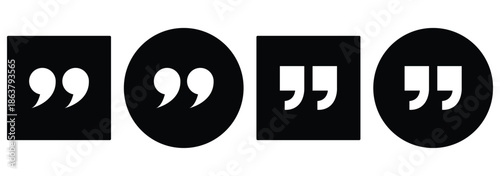 Quote mark in . Quotation symbol. Remark sign in Quote mark on transparent background. Quoted sign . Vector Illustration. Quote mark line vector icon set. Quotations, Set of quote mark.