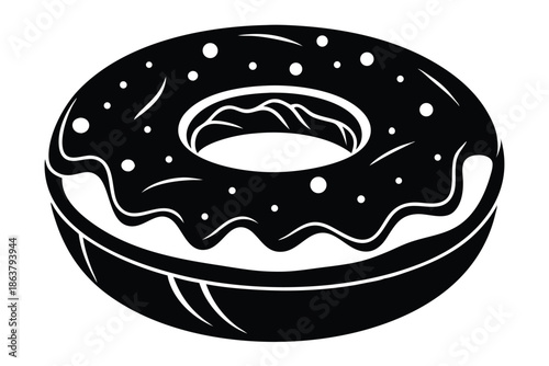 donut silhouette line art vector illustration