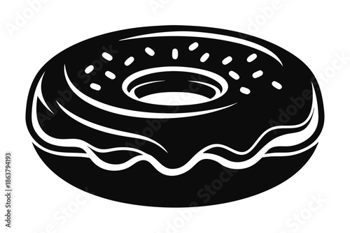 donut silhouette line art vector illustration