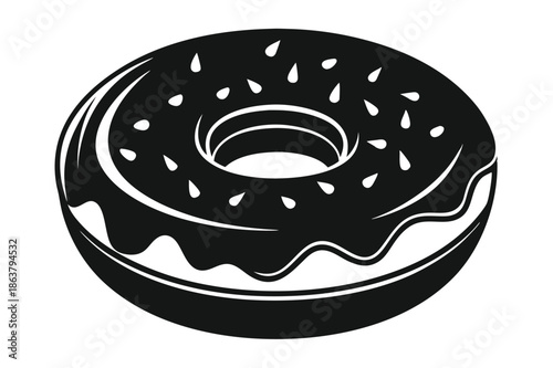 donut silhouette line art vector illustration