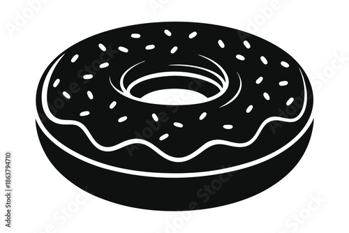 donut silhouette line art vector illustration
