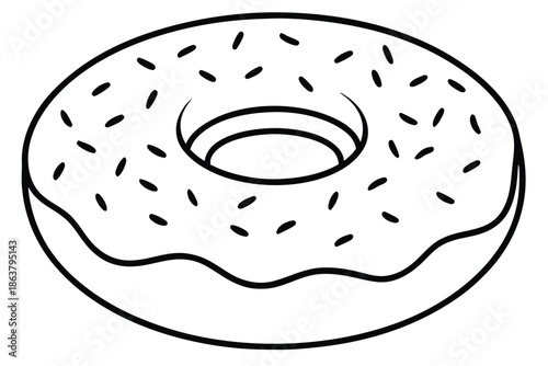 donut silhouette line art vector illustration