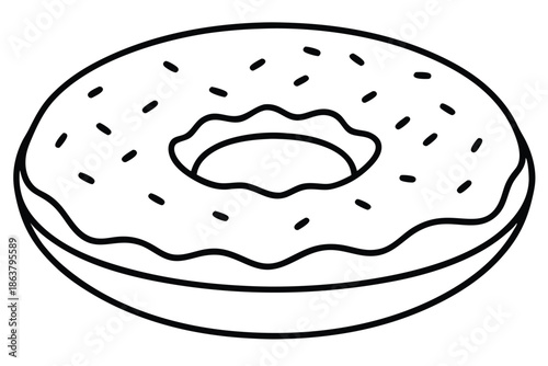 donut silhouette line art vector illustration