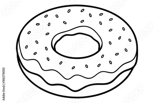 donut silhouette line art vector illustration