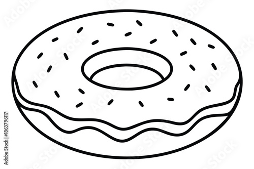 donut silhouette line art vector illustration