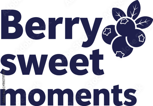 Berry Sweet Moments Logo Design with Blueberry Icon and Modern Typography for Branding