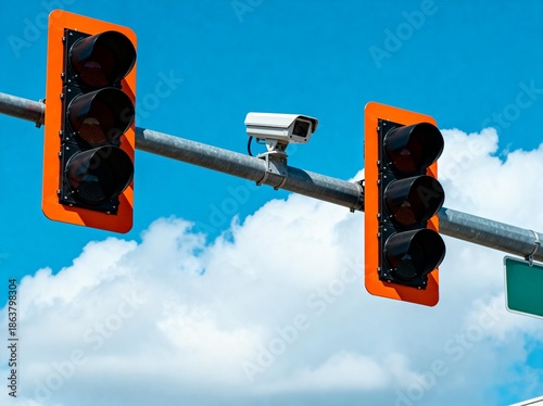 Traffic lights with surveillance camera