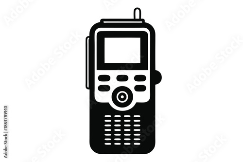 digital voice recorder silhouette line art vector illustration