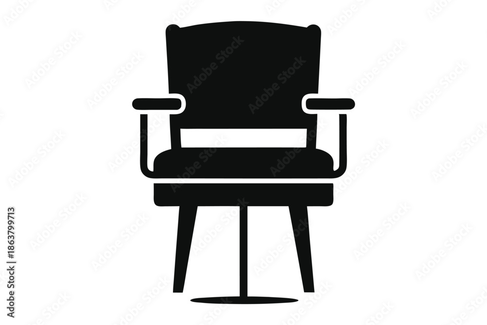 Fototapeta premium desk chair silhouette line art vector illustration
