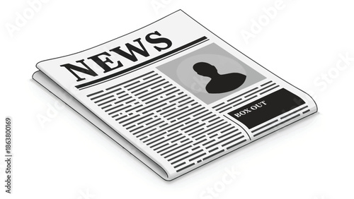 Newspaper with Box Out silhouette on front page