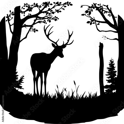 silhouette of a deer