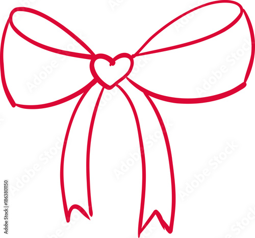 Sketch whimsical Red heart Doodle Crayon drawing. Romantic love line border, frame.