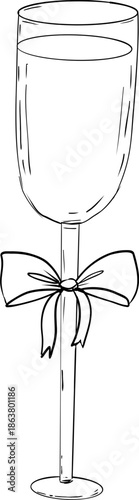 Sketch whimsical glass Doodle Crayon drawing. Romantic love line border, frame.