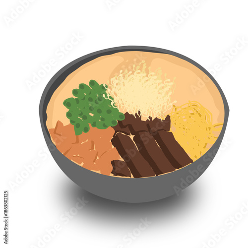 a delicious-looking bowl of beef bowl