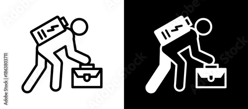 Job Burnout whiteblack icon