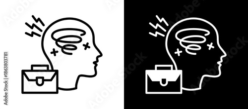 Work Anxiety whiteblack icon