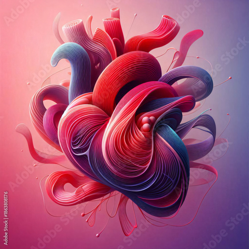 Colorful Swirling Heart Close-Up