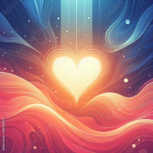 Heart in Colorful Background