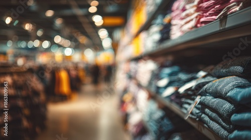 Wallpaper Mural Focused medium shot of a retail shelf lined with RFIDtagged items while the rest of the store fades out of focus highlighting organized inventory tracking. Torontodigital.ca