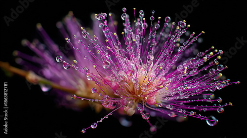 Wallpaper Mural Purple Flower Stamens with Dew Drops Torontodigital.ca