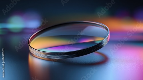 Focused lens showing subtle tinted coating with blurred ambient light behind demonstrating how tinting reduces glare and enhances visual comfort.