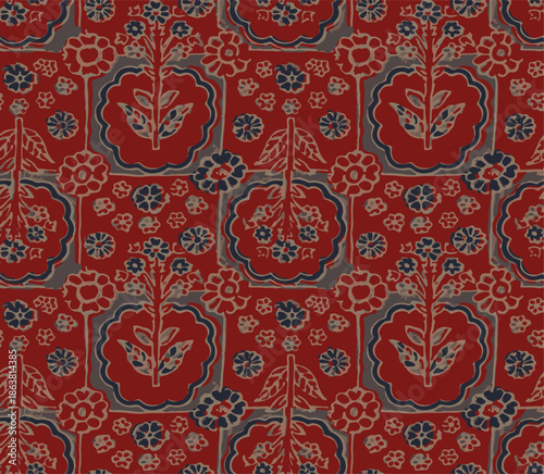 ajrak  design for allover dupatta for printing