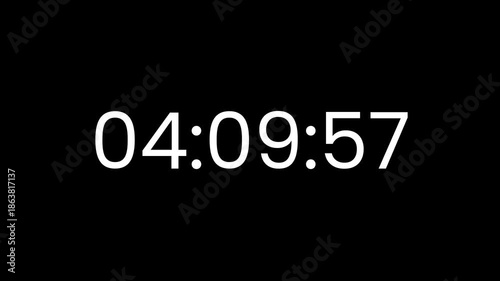 5 minutes countdown in 30 second countdown, clean white timer elements on dark background, modern minimal countdown animation for intro video, presentation, opener, and professional 4K video.