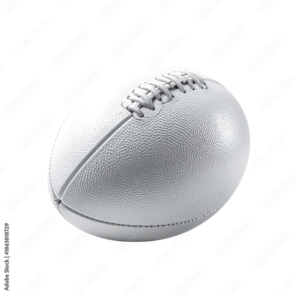 Fototapeta premium Isolated white oval ball with white laces, resting on a black background