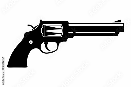 gun silhouette line art vector illustration