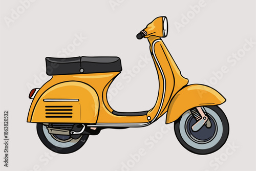 scooter motorcycle vintage retro yellow side