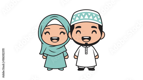 Muslim couple smiling
