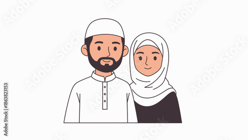 Muslim couple illustration