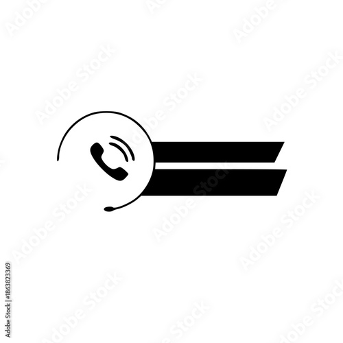 vector illustration of a black and white hotline template, Hotline template vector, customer support contact design