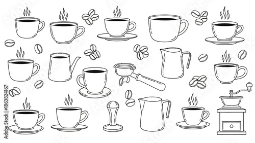 Collection of Coffee Cups and Accessories.