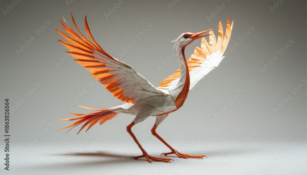 Fototapeta premium Origami Bird With Wings