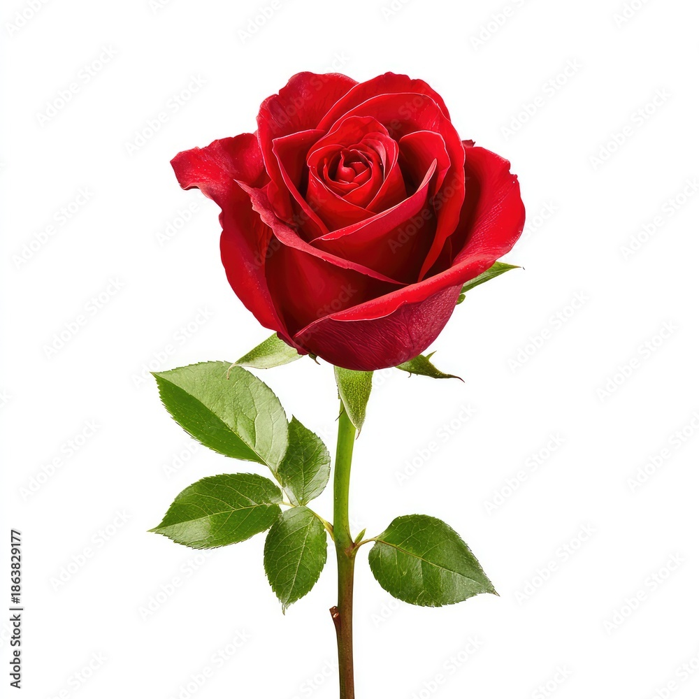Naklejka premium red rose isolated on white background