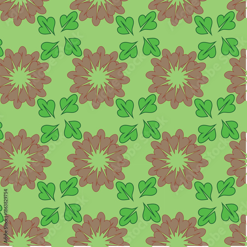 Seamless vector pattern featuring an eclectic mix of multi-colored wildflowers.shapes and a rich palette, perfect for high-resolution textile prints, wallpaper, and digital backgrounds