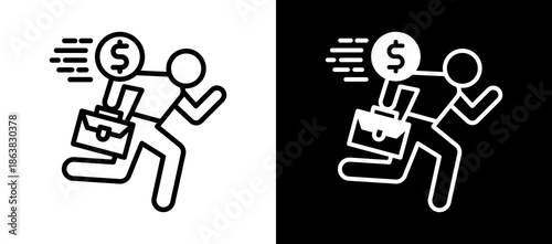 Work Motivation whiteblack icon