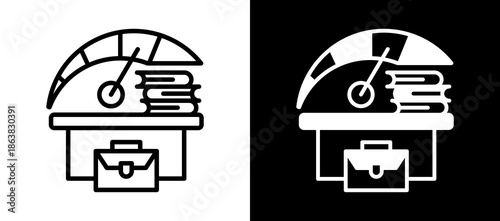 Work Tension whiteblack icon