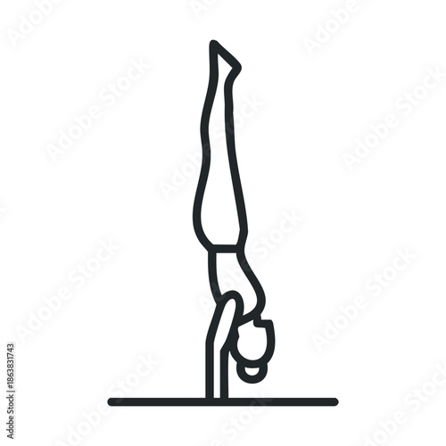 Handstand practice for fitness and flexibility training at home