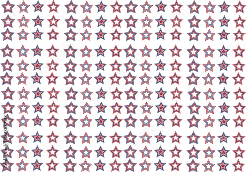 Red and blue outlined stars in a repeating pattern on white background star pattern red stars blue stars