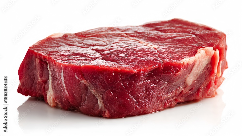 Fototapeta premium Raw beef steak isolated on white background