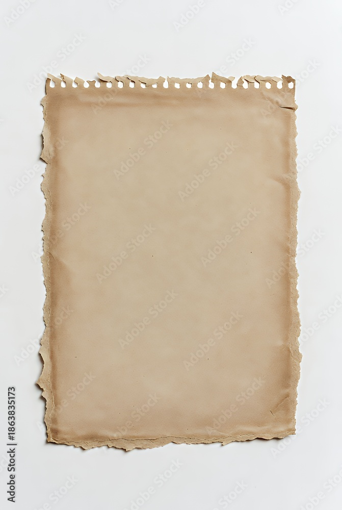 Obraz premium Vintage Aged Paper: Blank Antique Stationery with Torn Edges