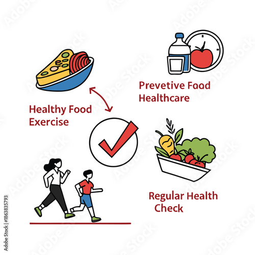 vector of  key components of a healthy lifestyle.